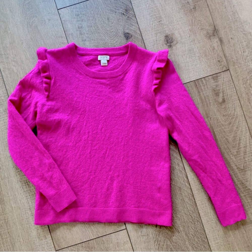 Merino Wool Women’s Pull Over Long Sleeves Crew Neck Preppy Sweater‎ S Coquette